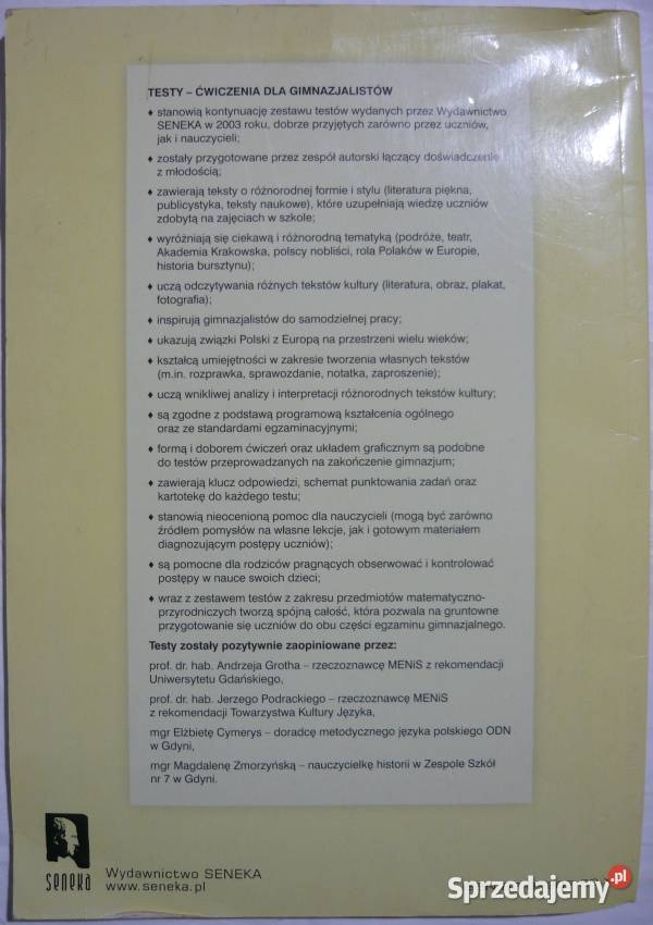 TESTY ĆWICZENIA GIMNAZJALISTÓW CZĘŚĆ Siedlce