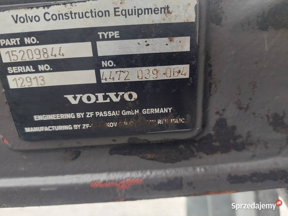 MOST SZTYWNY VOLVO 15209844 4472 039 064 VOLVO Części do maszyn budowlanych Kielce