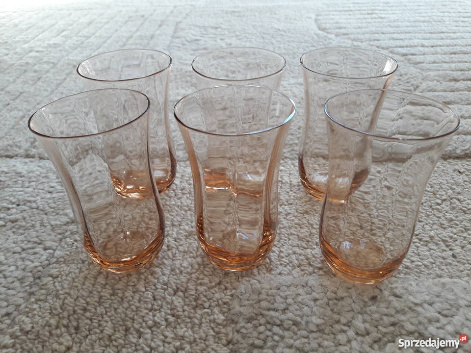 Różowe szkło kuchenne lata 60te Warszawa