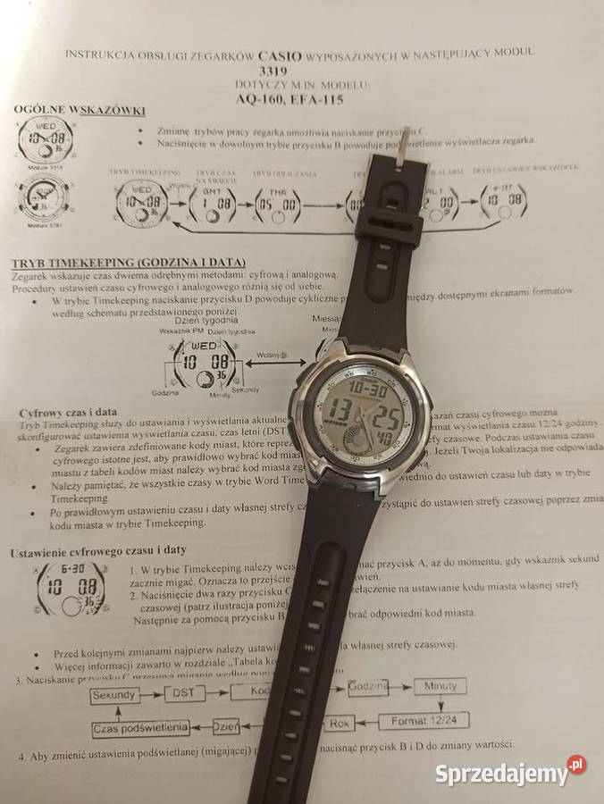 Zegarek Casio AQ160 AQ160W7BV analogowy cyfrowy
