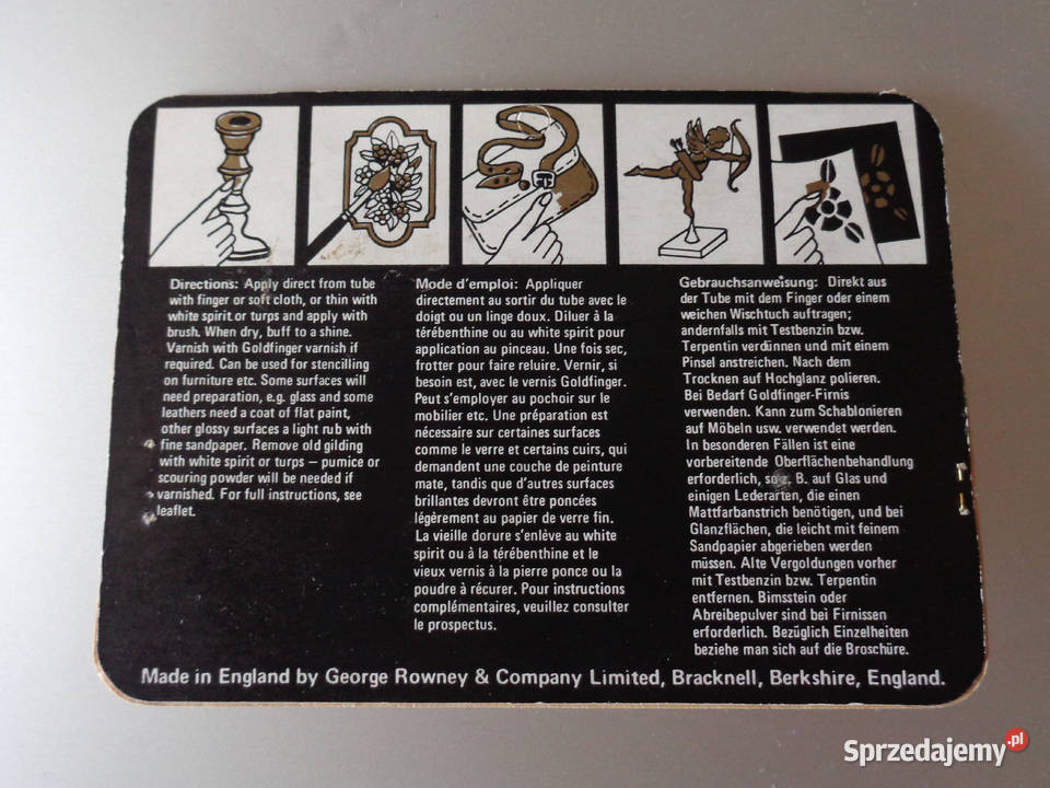 Oryginalna pasta złotnicza Rowney Goldfinger opolskie Brzeg