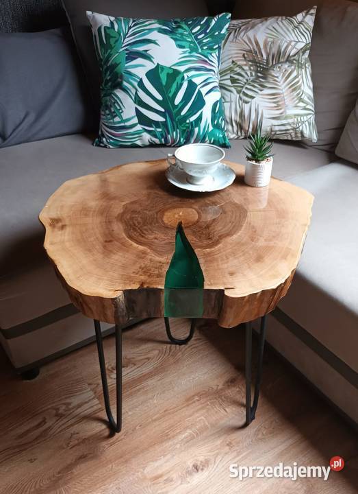 Piękny stolik kawowy Handmade Wyjątkowy Plaster 55cm Opole