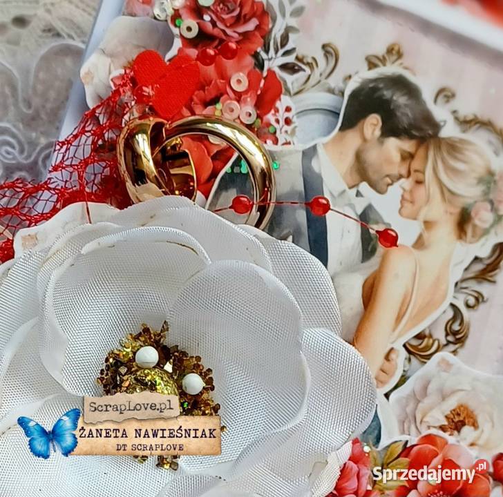 Kartka ślubna pamiątka ślub hand made Mszana Dolna sprzedam