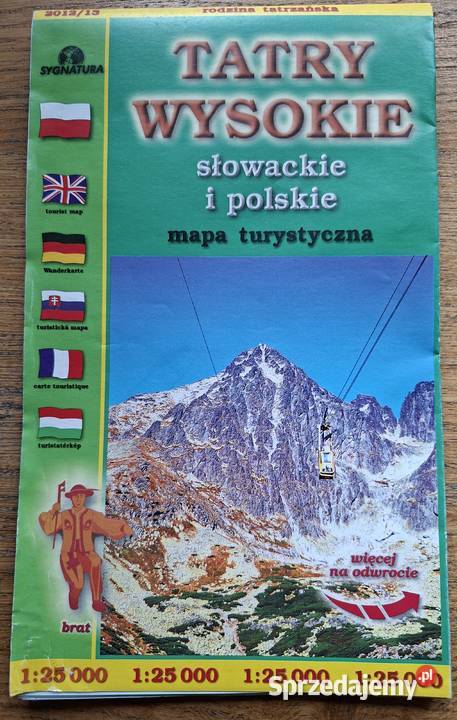 Tatry Wysokie słowackie i polskie mapa małopolskie Kraków sprzedam