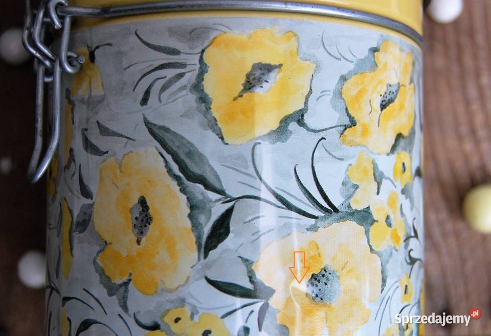 Puszka vintage na herbatę kawę żółte kwiaty Lublin sprzedam
