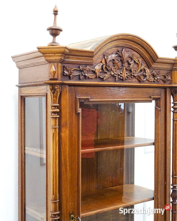 Serwantka WITRYNA orzechowa nóżki BIBLIOTECZKA Kalisz