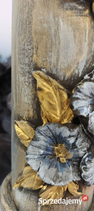 Komplet drewniany świecznik z podstawą na Pozostałe warmińsko-mazurskie Ostróda