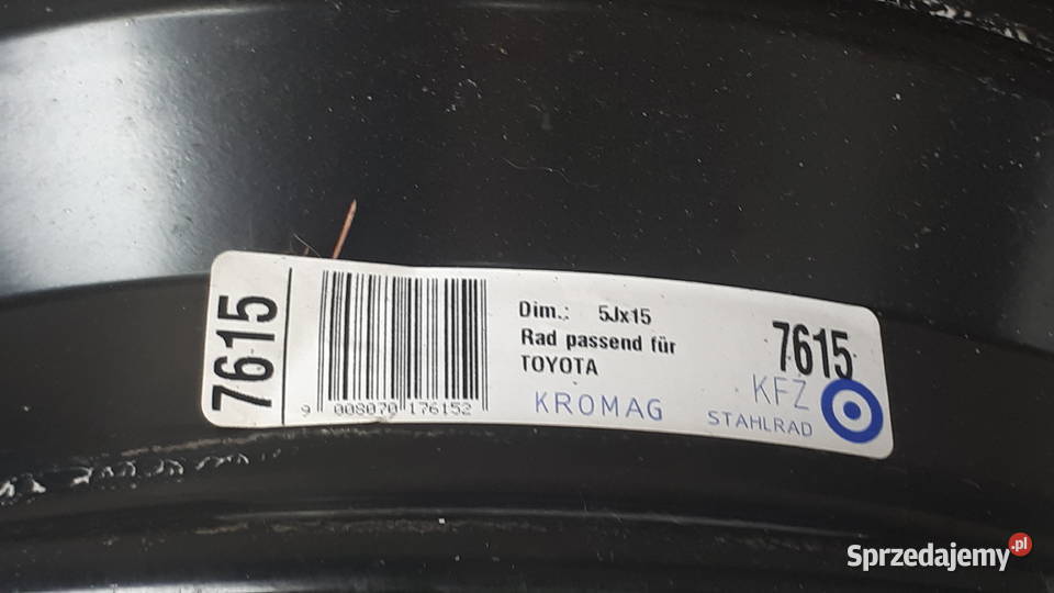 4 felgi stalowe kba43737 et39 5jx15 toyota Gliwice