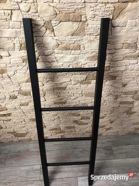 Drabinka drewniana na ręczniki czarny mat połysk Warszawa