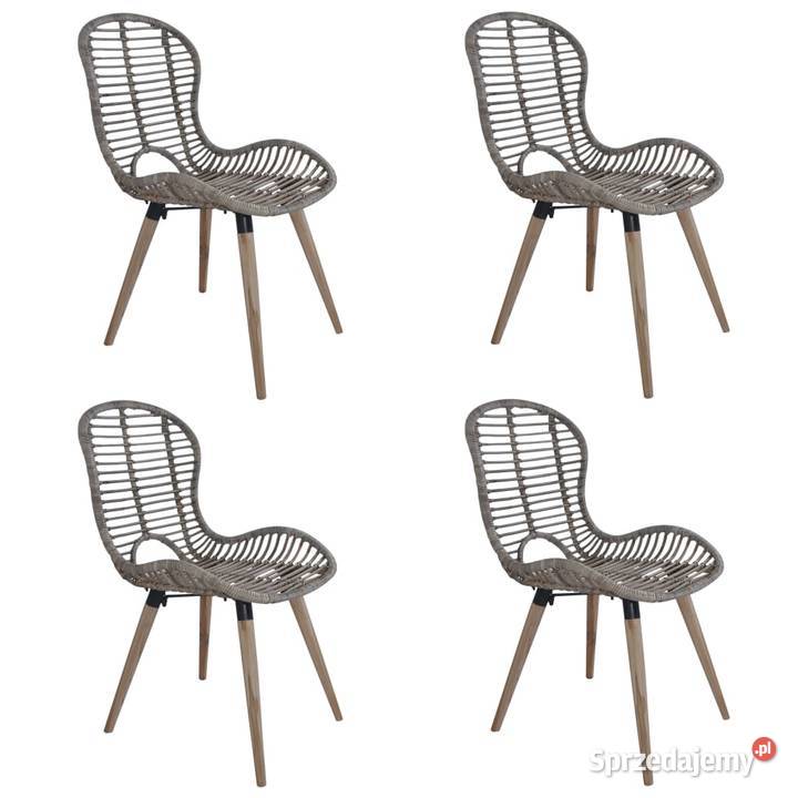 vidaXL Krzesła stołowe 4 brązowe naturalny