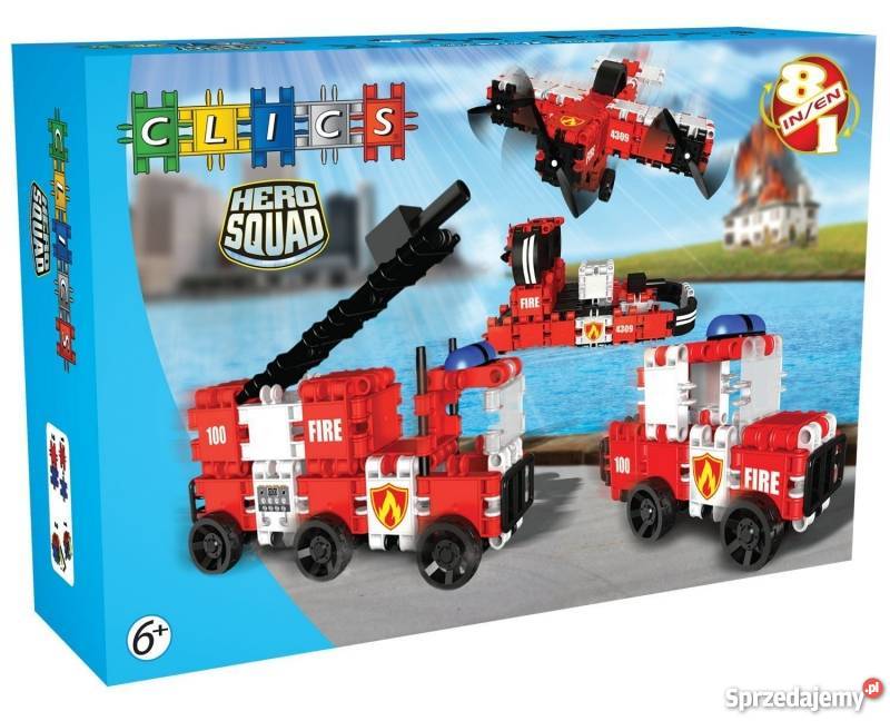 KLOCKI CLICS 124 elementów Straż Pożarna BC002 Warszawa