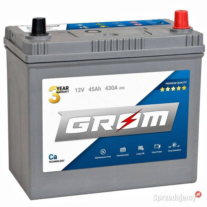 Akumulator GROM Premium 45Ah 430A Japan Prawy Białystok