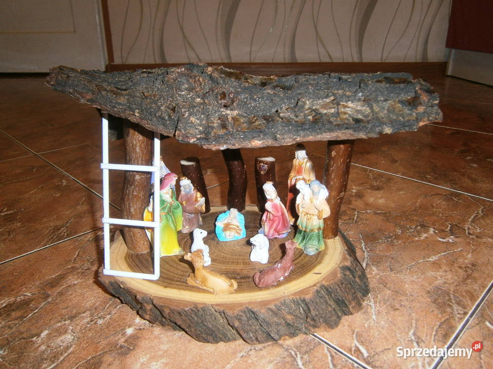 Szopka Bożonarodzeniowa na drewnie drewniana Boże Narodzenie Siedlce