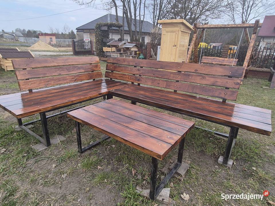 Stół 2m Ławki 2m Opalane Lakierowane ponad 10 Gostynin sprzedam