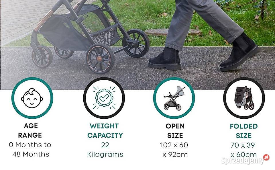 Wózek dziecięcy Lejoux biały perłowy Wiek d0 22 12.9kg sprzedam