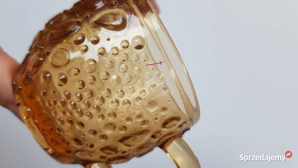 Mlecznik Kocie Łby Ząbkowice kolorowe szkło PRL śląskie Dąbrowa Górnicza