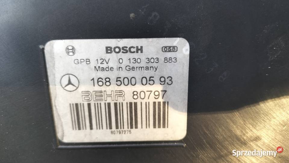 Wentylator Mercedes A klasa W168 chłodnica