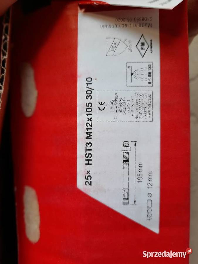 Hilti HSA 10x90mm 12x105mm 16x117mm Puławy sprzedam