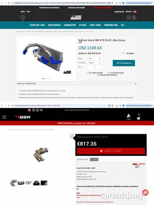 Volvo V70R z ręczną skrzynią zatulejowaniu w FSV Poznań