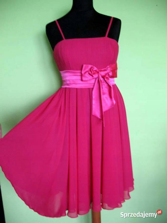 Sukienka Pink lekka 38 M biust 85 szyfon bez rękawa Siedlce sprzedam