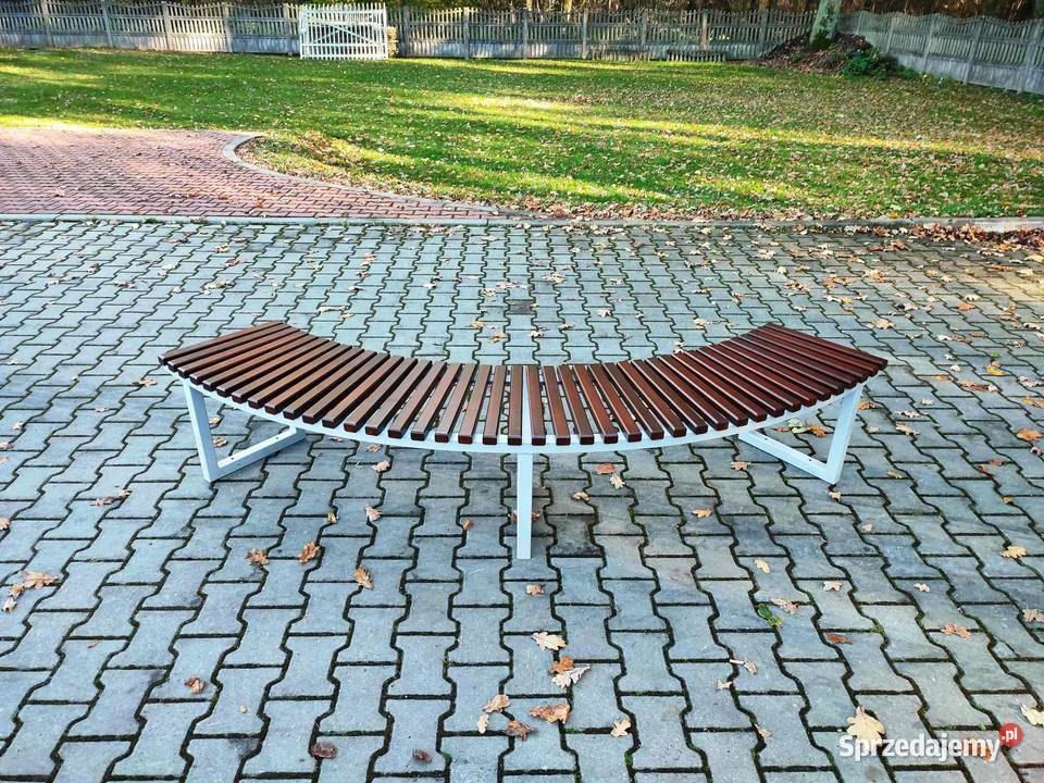 Ławka półokrągła ŁUK III bez oparcia miejska Warszawa