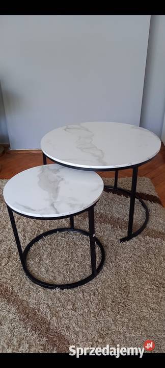 Stoliki KAWOWE 6040 okrągłe ZESTAW 2w1 nowe Małkinia Górna