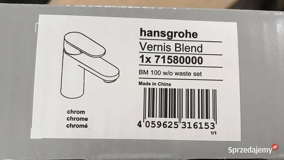 Bateria umywalkowa Hansgrohe Vernis Blend CHROM Rzeszów