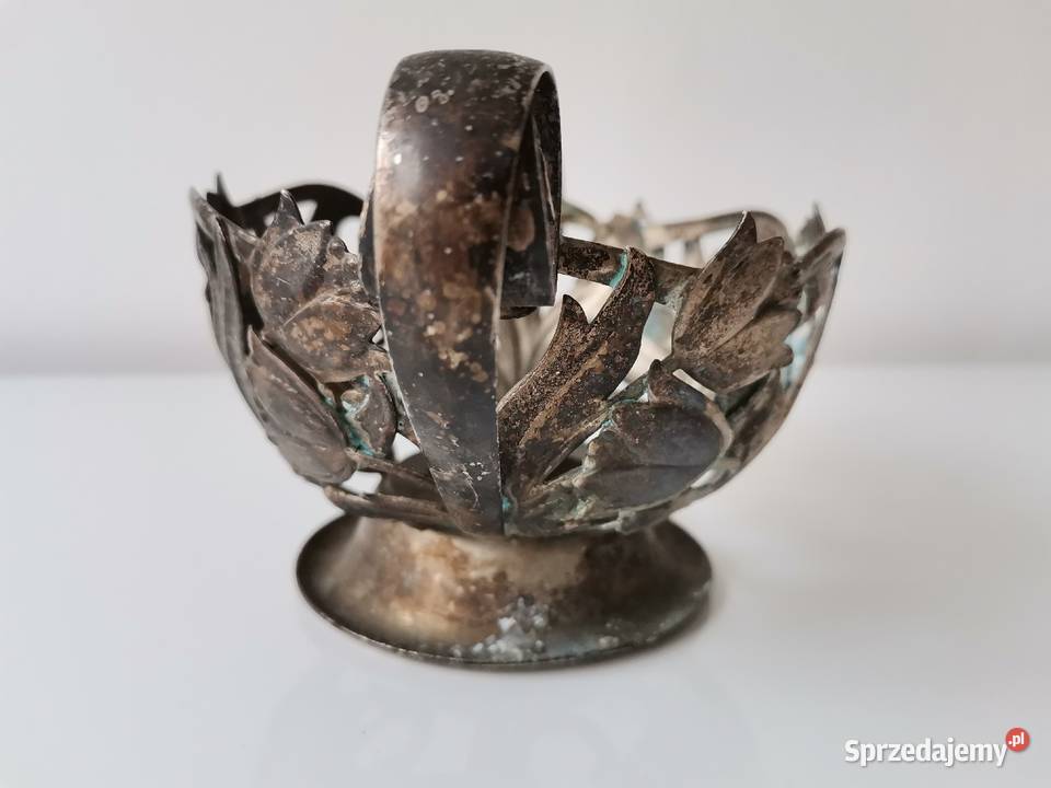 Stara posrebrzana cukierniczka cukiernica plater Antyki Katowice