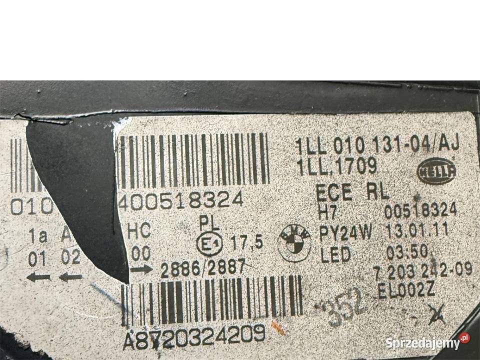 Oryginalna Prawa Lampa Reflektor BMW F10 EU Łódź sprzedam