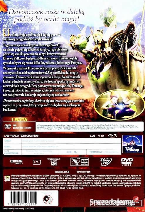 DZWONECZEK I ZAGINIONY SKARB DISNEY GALAPAGOS 1 płyta wielkopolskie