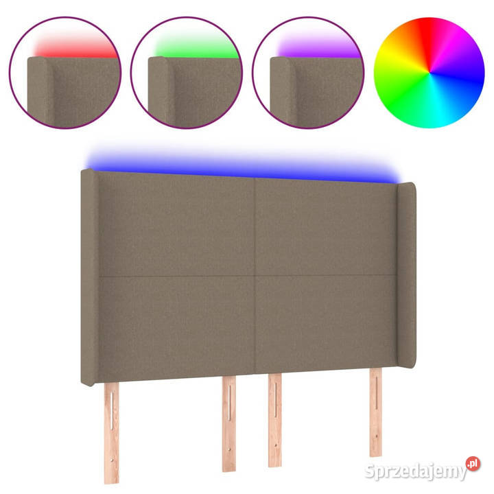Zagłówek do łóżka z LED taupe 147x16x118128 mazowieckie