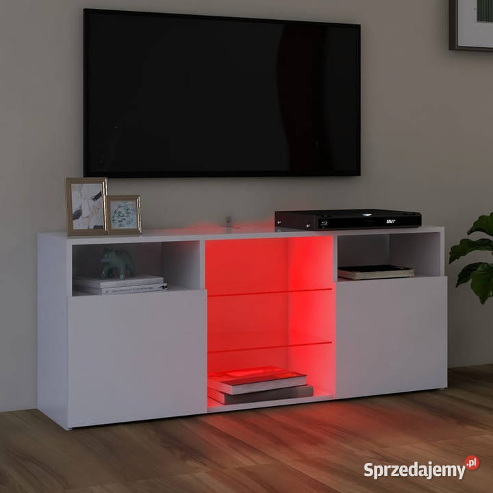 Szafka TV z oświetleniem LED biała 120x30x50 Dom i Ogród sprzedam
