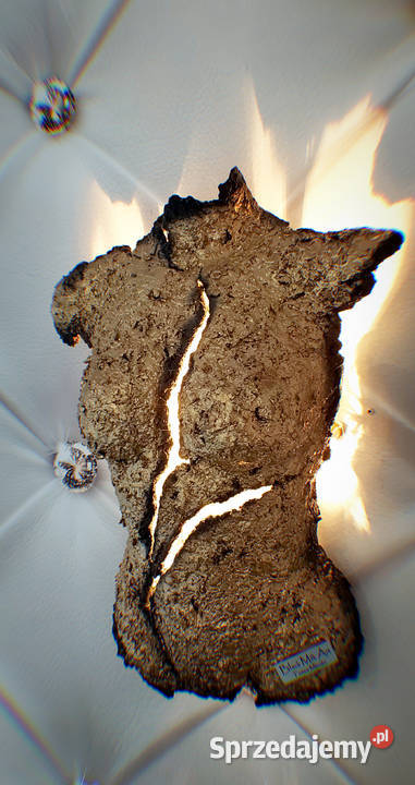 Złoty kinkiet damski rzeźba lampa sztuka Piła sprzedam