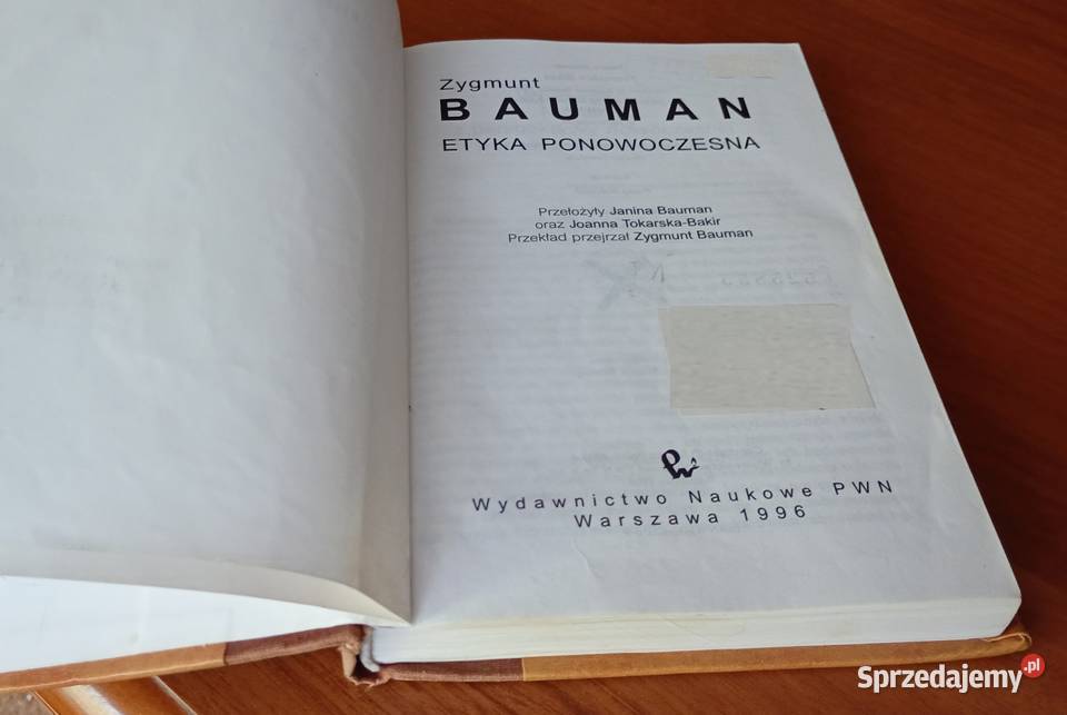 Etyka ponowoczesna Zygmunt Bauman twarda 1996 religia i etyka Kultura i Rozrywka Gdańsk sprzedam