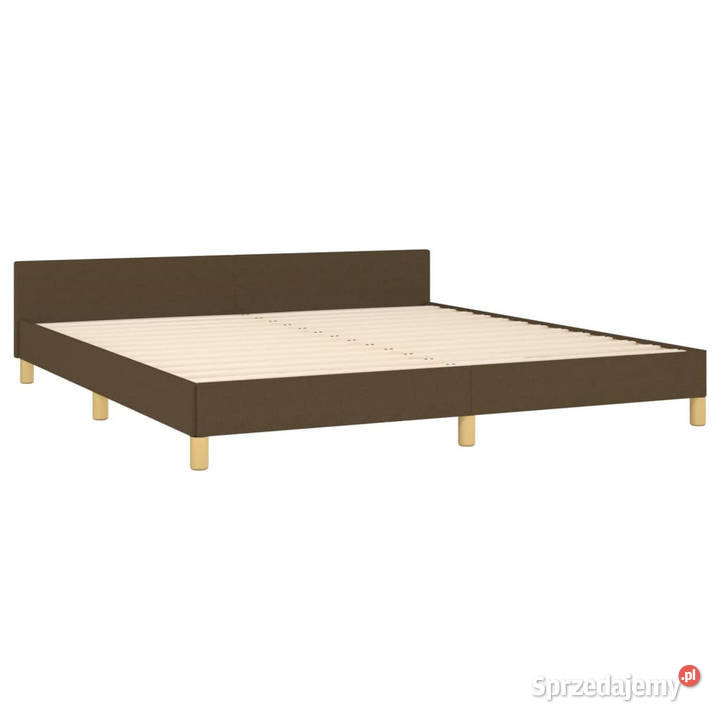 Rama łóżka z zagłówkiem ciemnobrązowa obita 128cm Warszawa