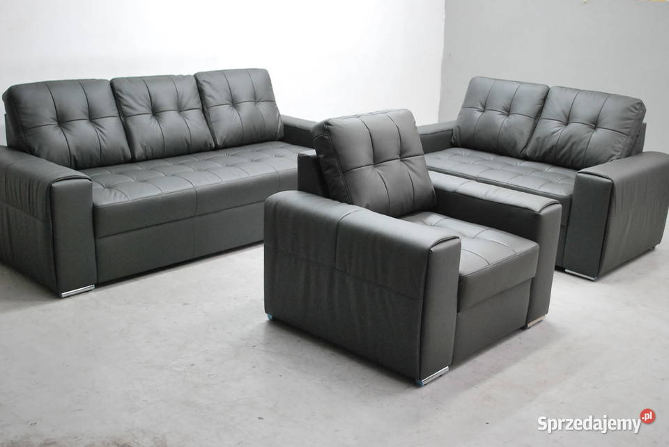 RIY KOMPLET 321 sofy kanapy zestaw SKÓRA 9117 wielkopolskie Poznań