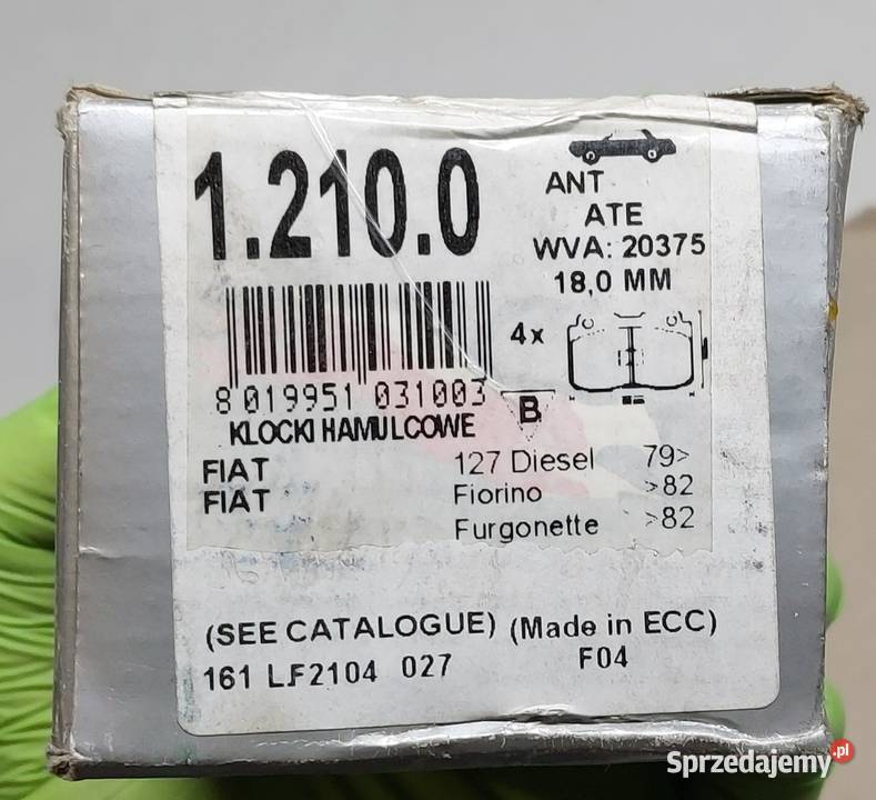 KLOCKI HAMULCOWE PRZÓD FIAT 127 147 FIORINO osobowe Układ hamulcowy Mielęcin sprzedam