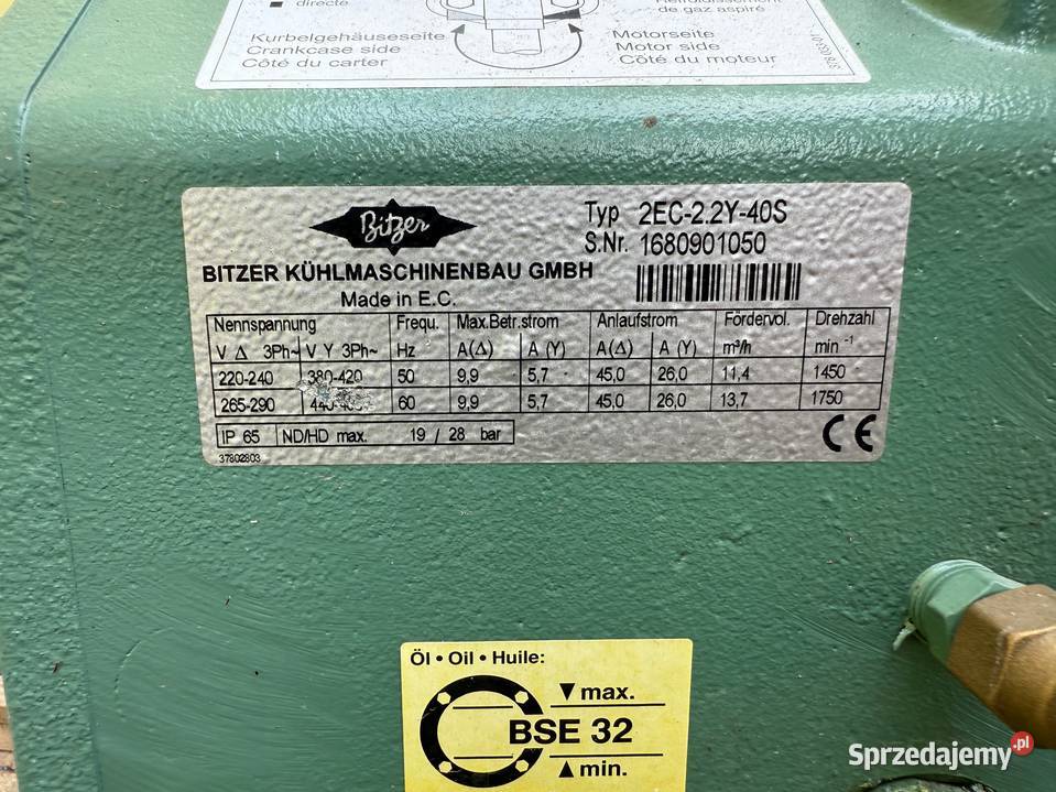 Sprężarka półhermetyczna Bitzer 77kW5C 40C opolskie Paczków