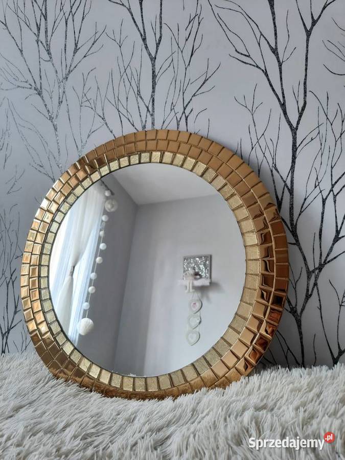 Lustro okrągłe złote złota rama 50 60 70 80 90 Przemyśl sprzedam
