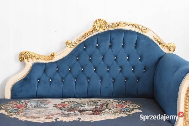 Niebieska Pałacowa Sofa Kanapa Leżanka Szezlong sprzedam