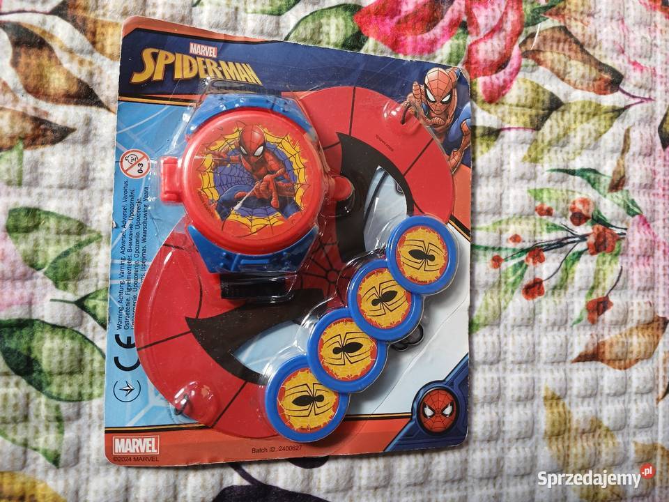 Spiderman zegarek wyrzutnia dyski maska zestaw Pozostałe