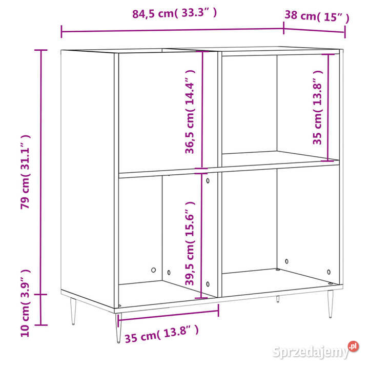 Szafka na płyty brązowy dąb 845x38x89 WM831771 Warszawa