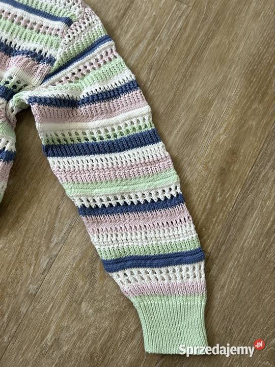 Sweterek ażurowy 146152 sweterek hm w paski Bluzy Wyszków