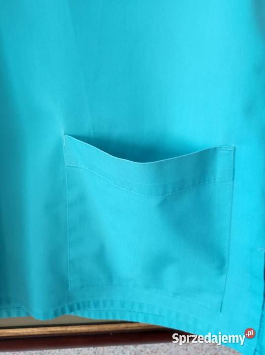 turkusowa fartuch bluza medyczna stomatologoczna Bez wzoru