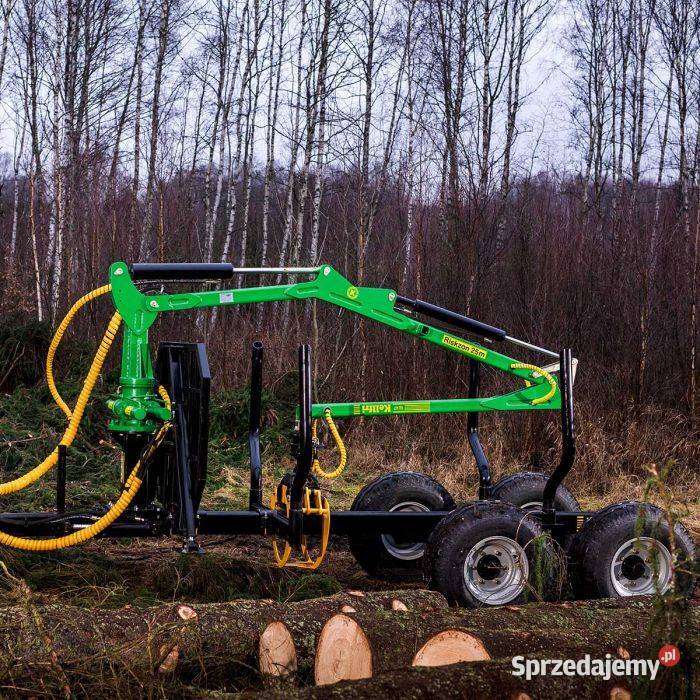 Przyczepa leśna 6 ton żuraw 47m Muszyna