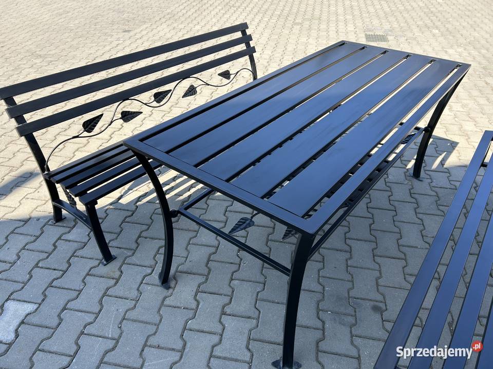 Stół 2 Ławki metalowe Laskowa sprzedam