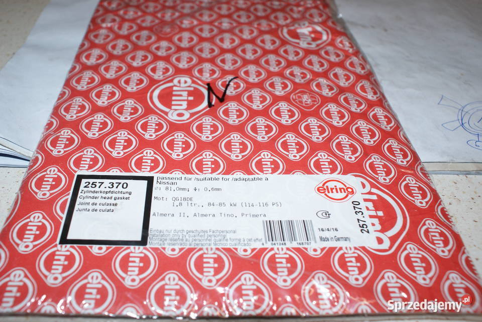 257370 ELRING USZCZELKA GŁOWICY NISSAN Uszczelka Pozostałe Białobrzegi sprzedam