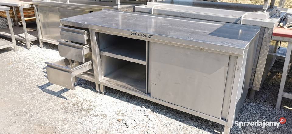 Stół roboczy 200x70x85 drzwi suwane szuflady wielkopolskie Krotoszyn