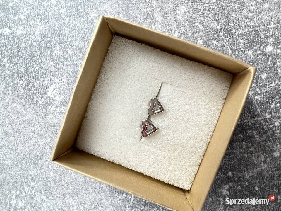 Kolczyki w kształcie serca srebrne serce Jasło