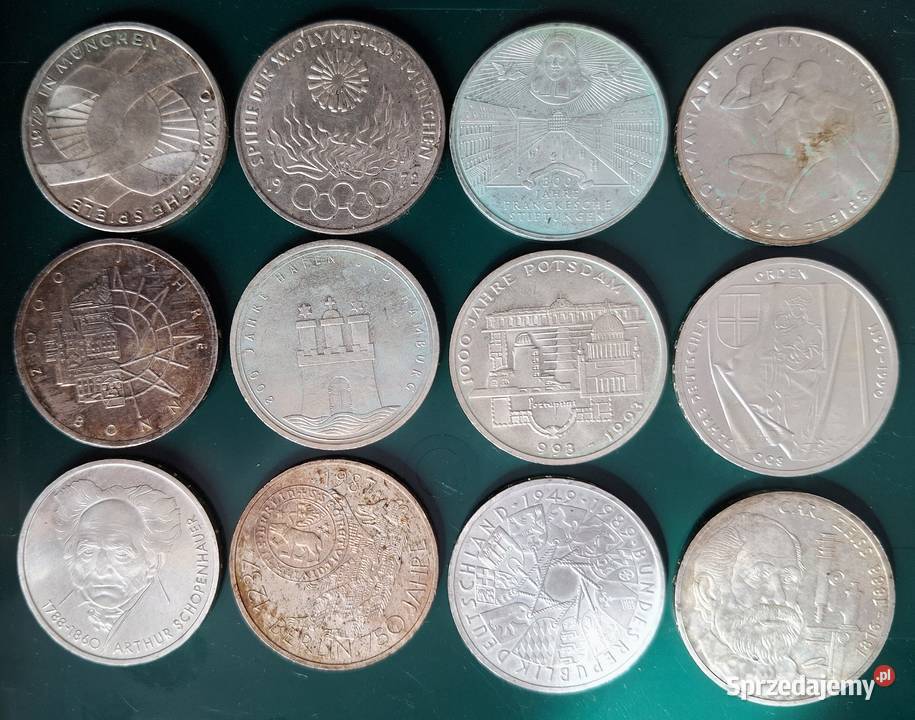 Zestaw Monet Ag 10 DM x 12 zestaw 3 Gliwice